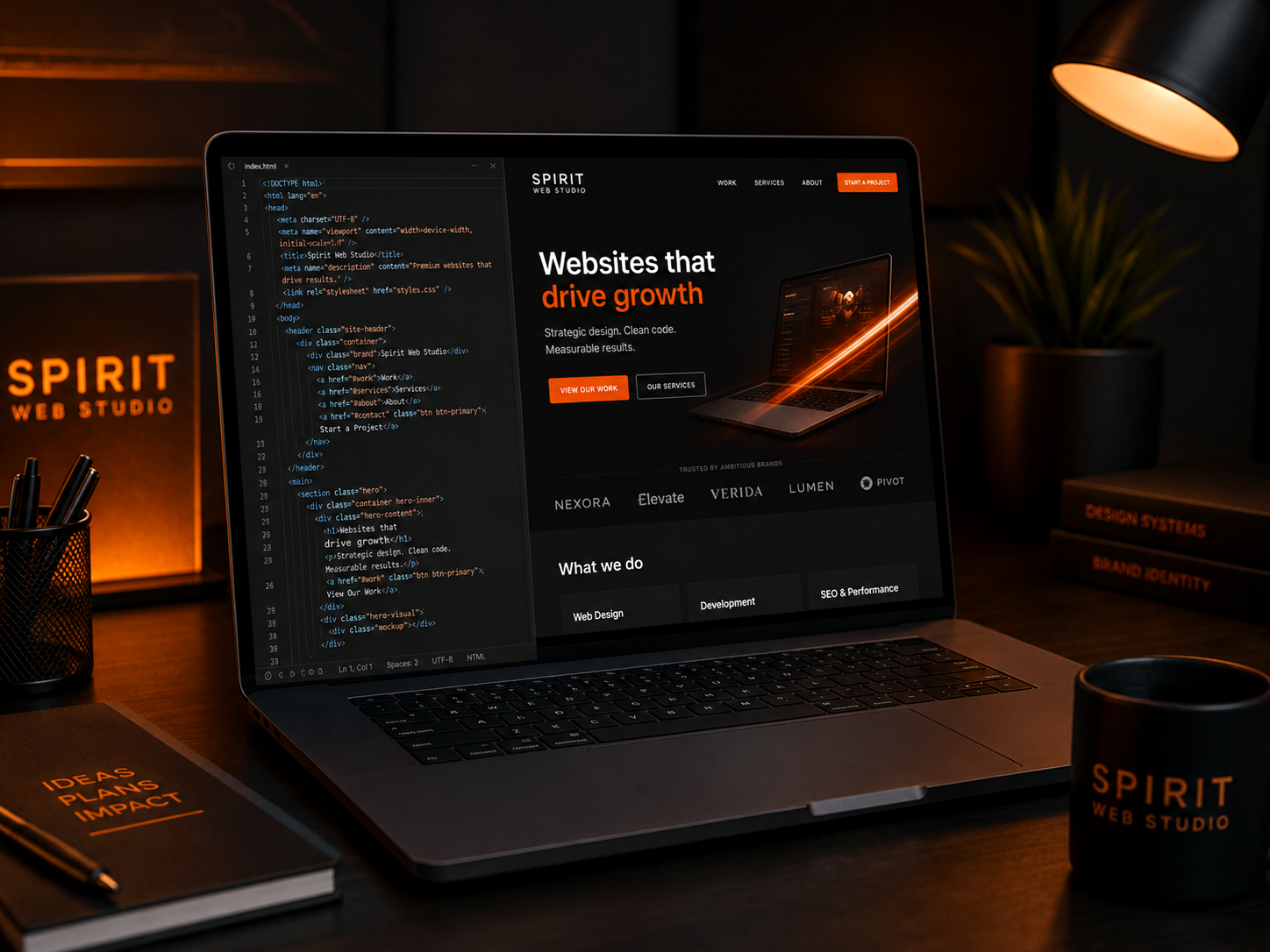 Laptop showing website code